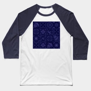 Mexican Blue Talavera Tile Pattern by Akbaly Baseball T-Shirt